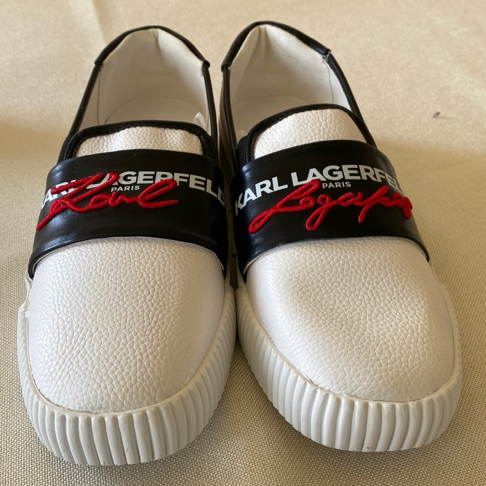 Karl Langerfield Jayleen Paris Black/White/Red Slip On